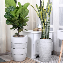 Special large size ceramic large caliber flower pot balcony indoor planting tree floor special large flower cylinder clear cabin