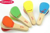 Orff new wooden tambourine mainland baby handle beat solid wood soundboard childrens music toy 12 months