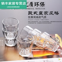 Thickened bar Cup restaurant with wine KTV one mouthful tempered glass restaurant transparent octagonal cup beer mug