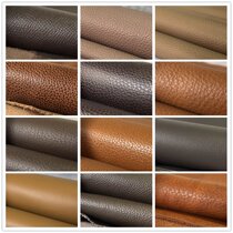 New first layer cowhide Diy handmade key bag card bag soft leather fabric scrap leather leather vegetable tanned brown 8