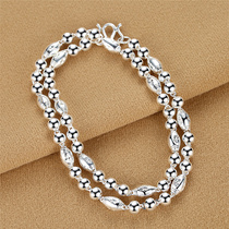 999 sterling silver necklace Mens fashion domineering chain foot silver tide mens necklace Silver gift for boyfriend