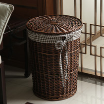 Storage basket dirty clothes basket rattan dirty clothes storage basket with cover dirty clothes basket debris storage frame Chunjia willow basket