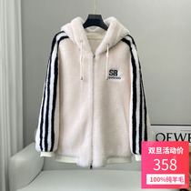 2022 New Winter Fur Sheep Shearing Coat Womens Short Sheep Shearing Thickened Grain Fleece Coat