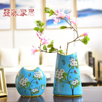 New Chinese Jingdezhen Ceramic ornaments American living room flower arrangement TV cabinet wine cabinet porch home decorations