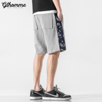 Shorts mens summer thin loose straight trend Joker cashew fruit flower sports casual wear five-point pants Tide brand