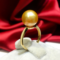 Xinlun Limited thick gold edition Nanyang Seawater Pearl Ring K gold 13mm deep concentrated primary color ring send to loved girlfriend