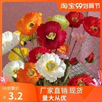 Simulation of the beauty poppy flower wedding road lead flower arrangement idyllic decoration Flower home bionic flower flocking spring flower