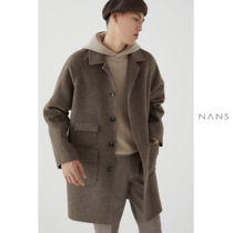 (Limited time 6fold) shoulder sleeve multi-bag full hair handmade double-sided POCKET WOOL COAT -3G02