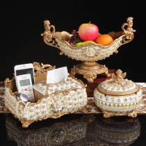 European fruit plate light luxury style three-piece set of modern living room luxury creative dried fruit coffee table high-grade ornaments