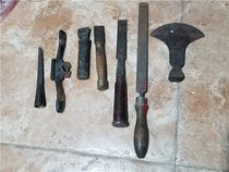Old tool chisel handrub leather - craft tool