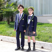 Suit class suit Student school uniform Men and women three-piece suit spring and autumn and winter British college style kindergarten garden suit