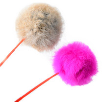 High quality rabbit hair ball cat stick elastic rod rabbit hair cat interactive toy no sound funny cat toy factory price