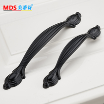 European style handle cabinet door cabinet drawer wardrobe door handle modern simple handle single hole black furniture hardware