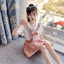 jk uniforms childrens suit college genuine girls elementary school kids summer pleats full 12 12-10 foreign air school uniforms