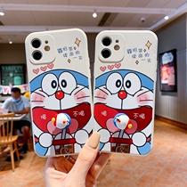 Cartoon turn Apple 12 phone case iphone11 turntable x liquid silicone xr stereo xsmax rotating mini robot cat pro All-inclusive 7p anti-drop 8plus action