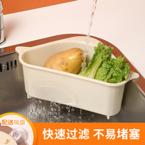 Kitchen sink garbage drain pool filter screen suction dish wash basin drain basket filter leftover dish sink basket