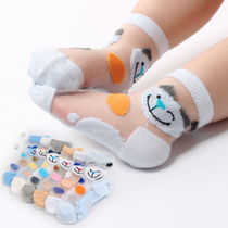 Crystal stockings mens and womens treasure summer socks thin baby tube long infant cold cartoon boat Socks cotton bottom