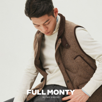 (2021 New) winter mens down vest Brown herringbone short high end goose down jacket vest