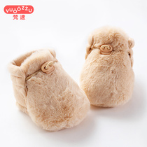 Baby toddler newborn plush foot protective floor socks do not fall autumn and winter soft floor shoes