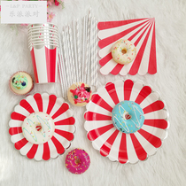 Christmas theme tableware set Disposable paper plate Paper plate thickened plate Paper cup Paper towel