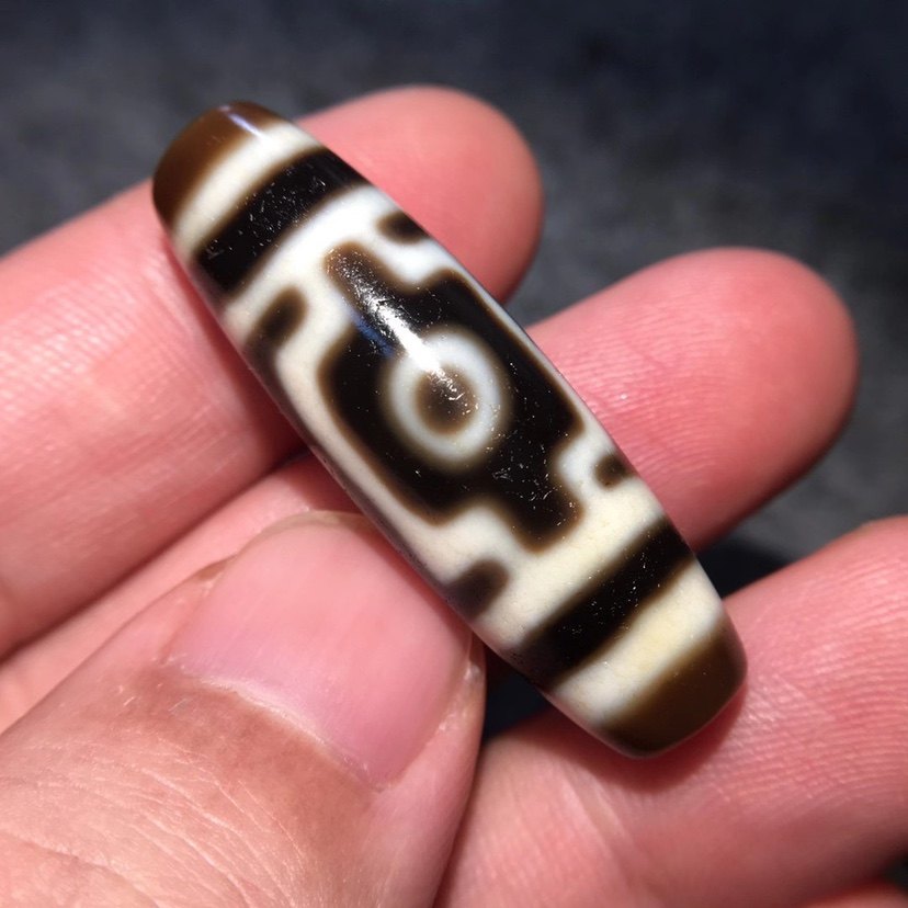 貢藏天珠西藏至純平安十字兩眼天珠老礦料九眼石頁巖瑪瑙吊墜