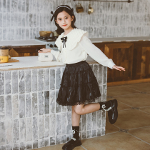 Girls autumn small fragrance shirt dress suit 2022 Spring and Autumn new models in the Big Girls College Fengqiu Fashion