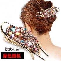 Korean hairpin simple hair accessories rhinestone alloy ponytail cross clip hairclip large spring clip clip adult head jewelry