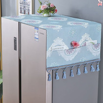 Chinese style single double door refrigerator cover cloth New Chinese waterproof dustproof laundry Hood printer cover towel simple