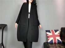 2021 Chunmi Love Womens Dress New Korean Version Fashion 100 Hitch Loose Big Code Long Black Windsuit Jacket Big Coat