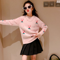 Girls' sweaters Winter 2022 new fashionable children's cyber-encharged coats for children