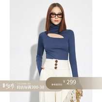 Z boss loophole pile collar bottom-shirt female heart machine design insert shoulder cuff elastic loo texture pro-skin undershirt woman