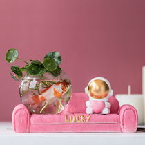 Creative ins Wind space astronaut hydroponic ornaments glass vase living room home office desktop decorations