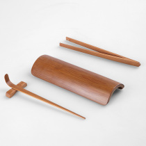 Bamboo tea ceremony three-piece set Tea needle Tea spoon Tea clip Tea dial Hand-made tea Lotus Kung Fu tea accessories