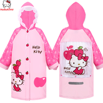 Hello Kitty children raincoat Girls raincoat with school bag bit thickened children toddler KT Cat cartoon schoolboy raincoat