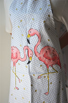 Pure cotton new pink girl heart oil-proof female flamingo apron home kitchen