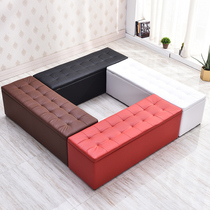 Clothing store sofa stool long bench storage storage fitting room upholstered cushion shoe wear huan xie deng skin stool