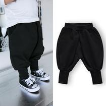 Boys pants autumn fashionable thick children winter clothes baby plus velvet one loose wearing baby Haren pants tide