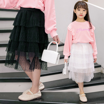 Girls  cake dress foreign style 2021 new tutu childrens skirt female treasure summer performance dress yarn skirt pleated