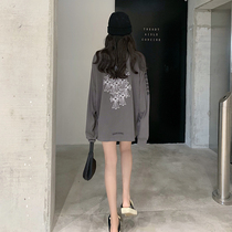 Hong Kong Tide 2021 autumn long loose long sleeve T-shirt female Korean version of thin Joker bottoming Foreign Air top
