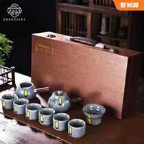 High-end Kung Fu tea set home side pot tea cup tea cup Cup Tea Cup Cup Cup Cup Cup Cup Cup Cup full set of gift box