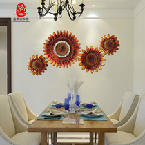 Wood Carving Creative Dining Room Wall Hanging Living-room Sofa Background Wall Mounted Ornament Pendant Sunflower Mix Wall Decoration