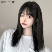 Wig real hair full real hair female hair long hair double delivery needle real natural full head cover comics bangs hair set