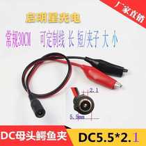 Red and black clip DC12V5 5x2 1mm male and female head crocodile clip battery connection clip DC to battery clip