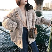 Winter new Korean loose hairy thick lamb hair coat plush cardigan fur coat women