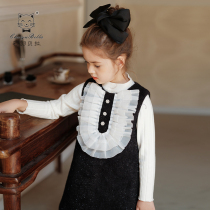 girl's woolen vest dress children's autumn winter new style little girl's Korean style baby girl's princess dress