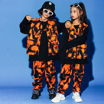 Childrens street dance suit boy hip-hop street dance hiphop camouflages to serve girl jazz dance costumes