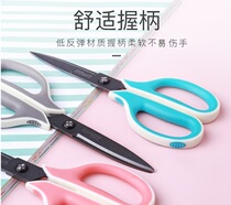 Can get excellent scissors not easy viscose Teflon coating scissors alloy stainless steel plating scissors home office scissors JD-03 black head scissors