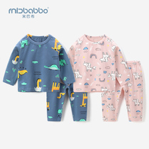 1 year old 2021 female babys home clothes children lingerie suit pyjamas mens autumn clothes autumn pants pure cotton children autumn and winter