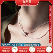 monSecret925 Sterling Silver Pearl double stack dress necklace feminine temperament choker retro chicpath