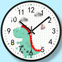 Ultra-quiet wall clock Living room clock Household cartoon creative childrens room wall clock Nordic simple bedroom wall clock